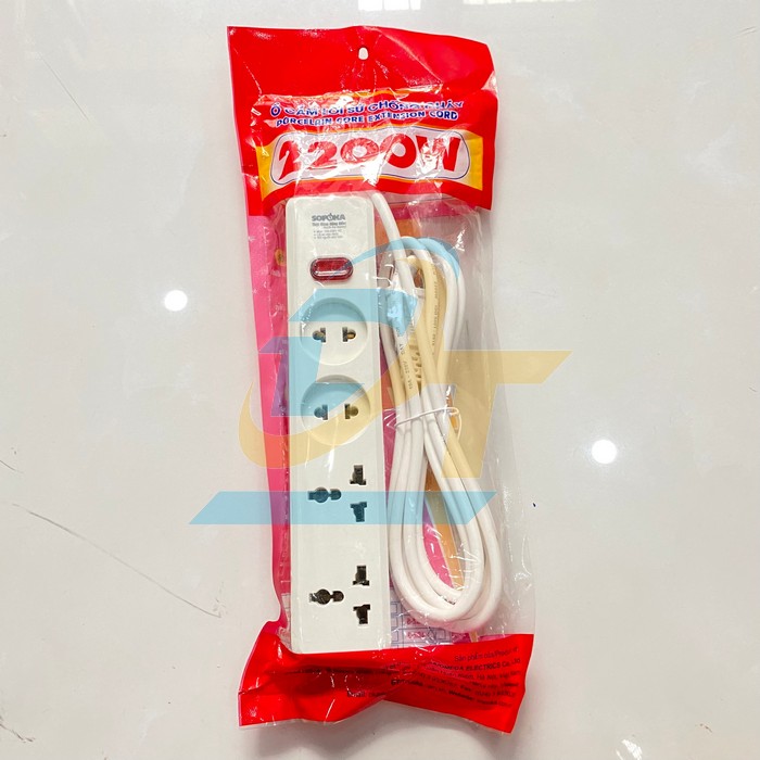 Ổ cắm liền dây chịu tải 2200W dây 2.5m SOPOKA 4D2-3