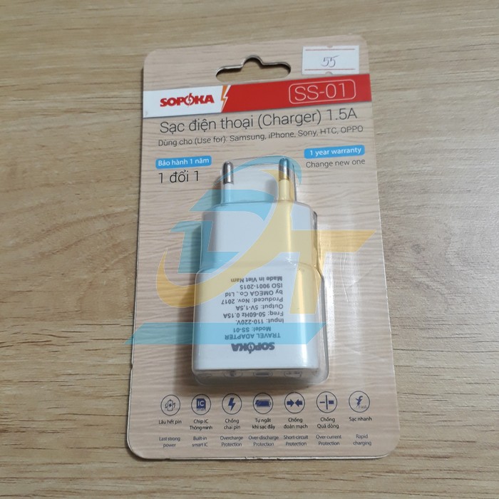 Sạc điện thoại 1.5A Sopoka SS-01