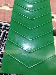 Băng tải PVC xanh gân V W600mm x L4250mm