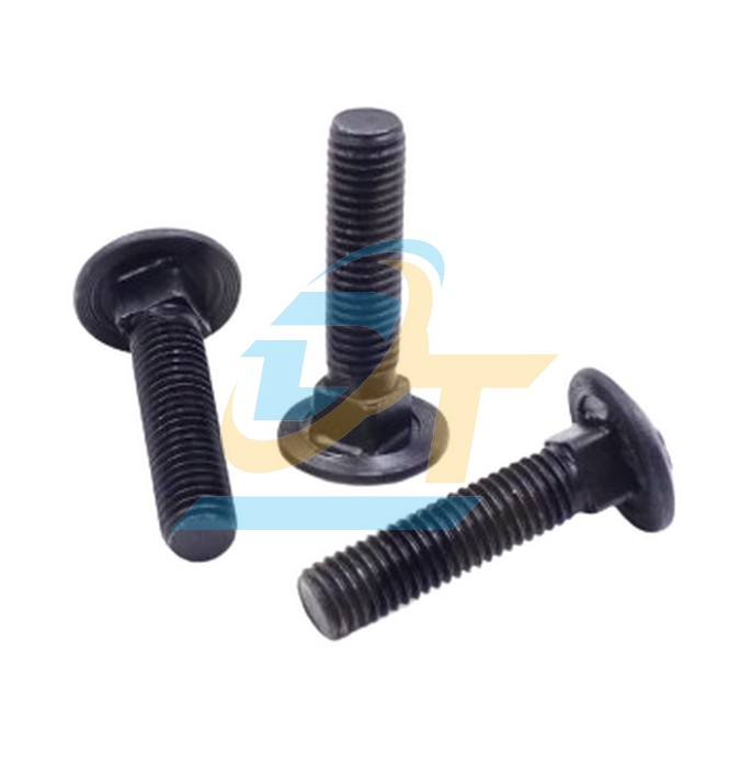 Bulong đầu dù cổ vuông thép đen M8x20