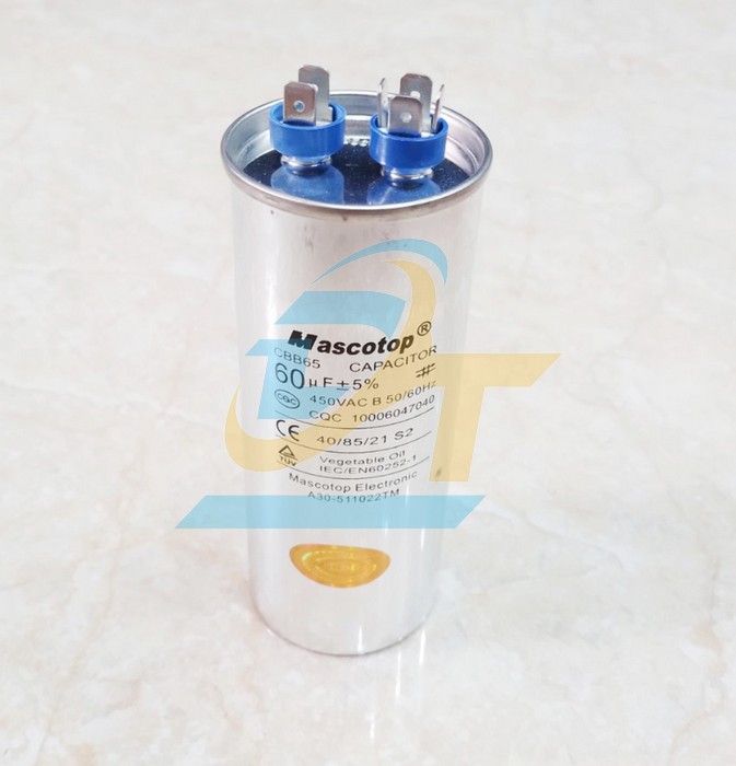 Tụ điều hòa 2 chân 450V Mascotop CBB65 60uF+5%