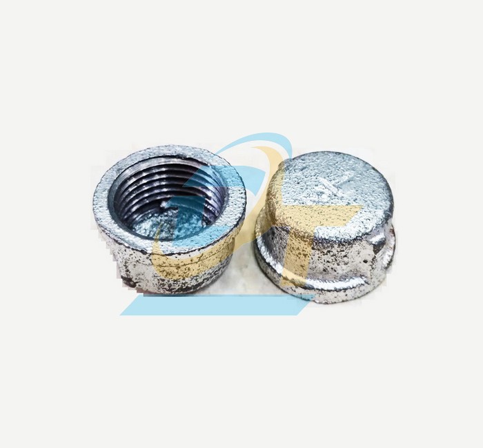 Nắp bít ren trong gang mạ kẽm phi 21