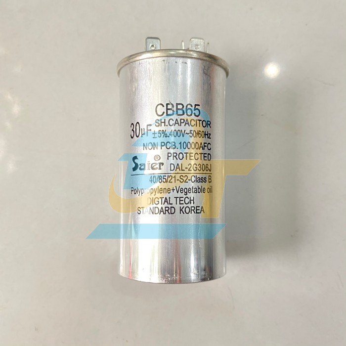 Tụ nhôm 400V Saier CBB65 30uF  Saier | Giá rẻ nhất - Công Ty TNHH Thương Mại Dịch Vụ Đạt Tâm