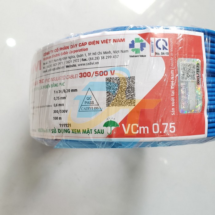 Dây điện đơn mềm Cadivi VCm 0.75 - 300/500V VCm 0.75 Cadivi | Giá rẻ nhất - Công Ty TNHH Thương Mại Dịch Vụ Đạt Tâm