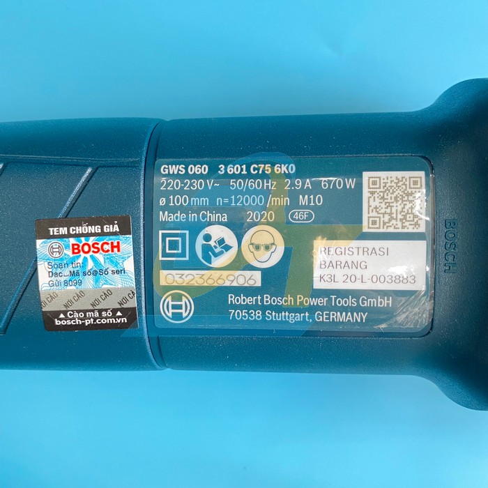 Máy mài góc 100mm Bosch GWS 060 GWS 060 Bosch | Giá rẻ nhất - Công Ty TNHH Thương Mại Dịch Vụ Đạt Tâm