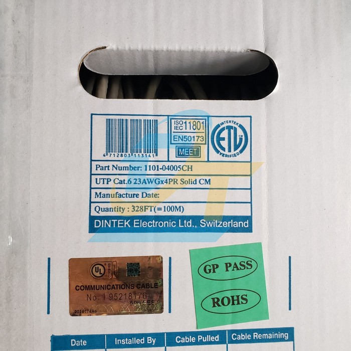 Cáp mạng Dintek CAT6 UTP 100m 1101-04005CH 1101-04005CH DINTEK | Giá rẻ nhất - Công Ty TNHH Thương Mại Dịch Vụ Đạt Tâm