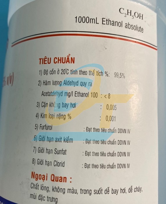 Cồn tinh khiết 99.5% v/v Cemaco 1000ml  CEMACO | Giá rẻ nhất - Công Ty TNHH Thương Mại Dịch Vụ Đạt Tâm
