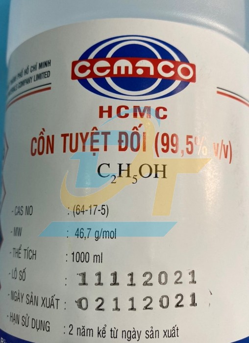 Cồn tinh khiết 99.5% v/v Cemaco 1000ml  CEMACO | Giá rẻ nhất - Công Ty TNHH Thương Mại Dịch Vụ Đạt Tâm