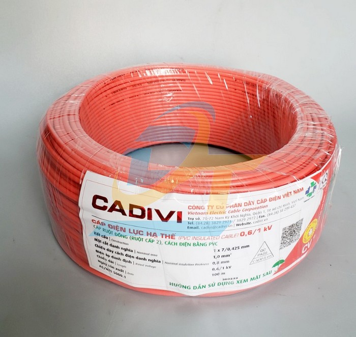 Dây điện đơn Cadivi CV 1.0 - 0.6/1kV  Cadivi | Giá rẻ nhất - Công Ty TNHH Thương Mại Dịch Vụ Đạt Tâm