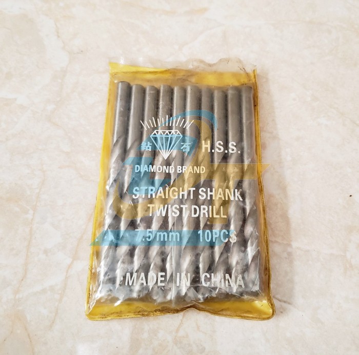 Mũi khoan sắt HSS China 7.5mm  China | Giá rẻ nhất - Công Ty TNHH Thương Mại Dịch Vụ Đạt Tâm