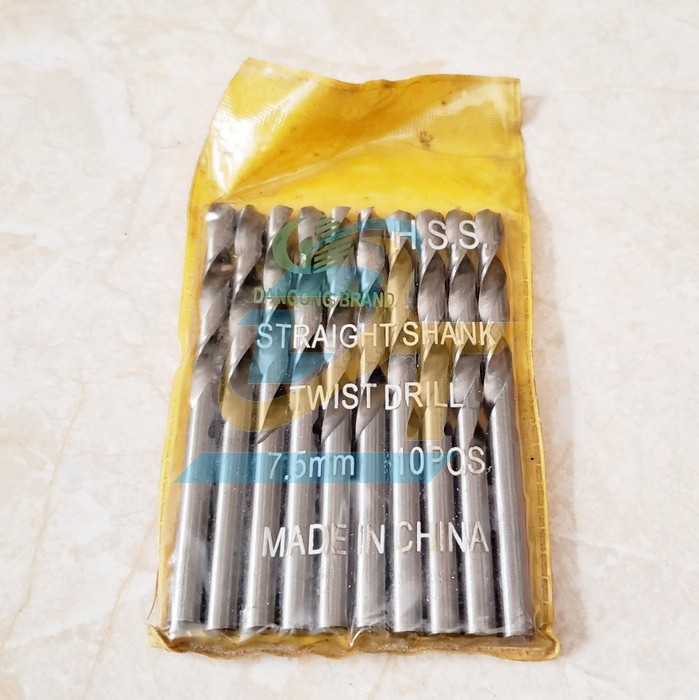Mũi khoan sắt HSS China 7.5mm  China | Giá rẻ nhất - Công Ty TNHH Thương Mại Dịch Vụ Đạt Tâm