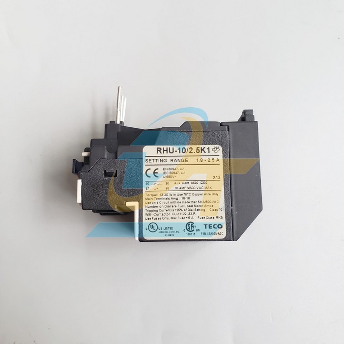Relay nhiệt 1.8-2.5A Teco RHU-10/2.5K1 RHU-10/2.5K1 Teco | Gi&aacute; rẻ nhất - C&ocirc;ng Ty TNHH Thương Mại Dịch Vụ Đạt T&acirc;m