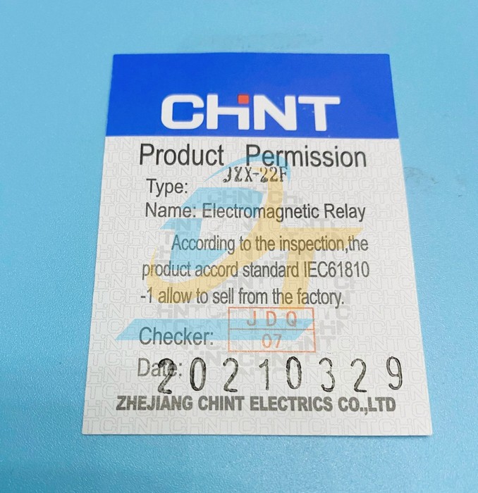 Relay trung gian 8 chân dẹp nhỏ Chint JZX-22FD/2Z-24VAC JZX-22FD/2Z-24VAC CHINT | Giá rẻ nhất - Công Ty TNHH Thương Mại Dịch Vụ Đạt Tâm
