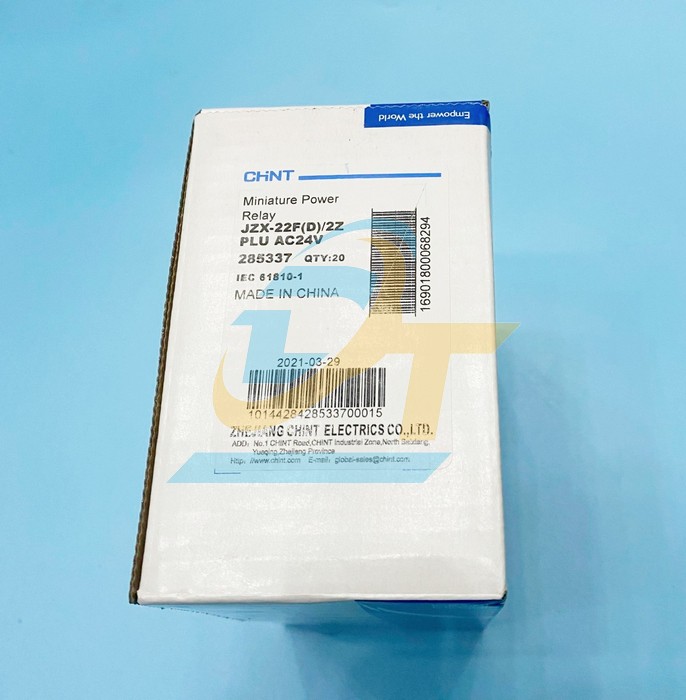 Relay trung gian 8 chân dẹp nhỏ Chint JZX-22FD/2Z-24VAC JZX-22FD/2Z-24VAC CHINT | Giá rẻ nhất - Công Ty TNHH Thương Mại Dịch Vụ Đạt Tâm