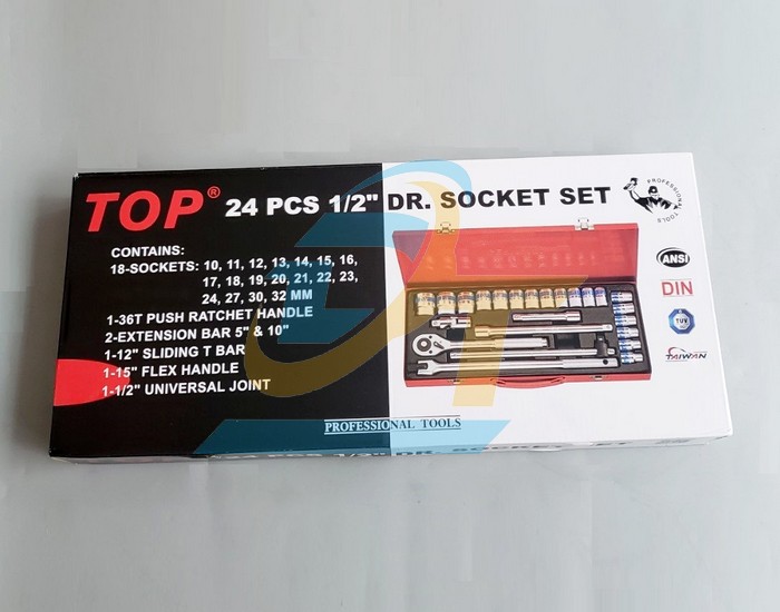 Bộ tu&yacute;p 1/2" lục 24 chi tiết hệ m&eacute;t TOP KW-S424D-1 KW-S424D-1 TOP | Gi&aacute; rẻ nhất - C&ocirc;ng Ty TNHH Thương Mại Dịch Vụ Đạt T&acirc;m