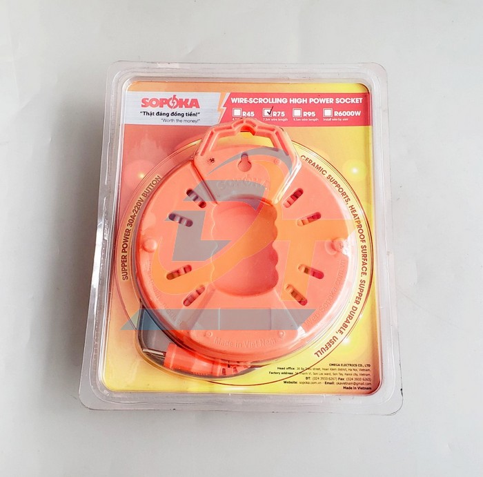 Ổ cắm quay 2500W d&acirc;y 7.5m Sopoka R75 R75 Sopoka | Gi&aacute; rẻ nhất - C&ocirc;ng Ty TNHH Thương Mại Dịch Vụ Đạt T&acirc;m