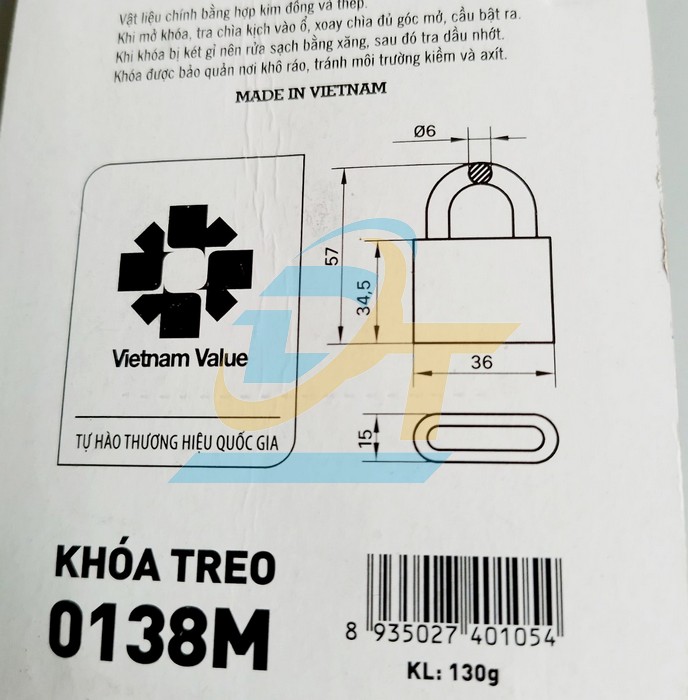 Kh&oacute;a treo đồng 4F Việt Tiệp 0138M  VietTiep | Gi&aacute; rẻ nhất - C&ocirc;ng Ty TNHH Thương Mại Dịch Vụ Đạt T&acirc;m