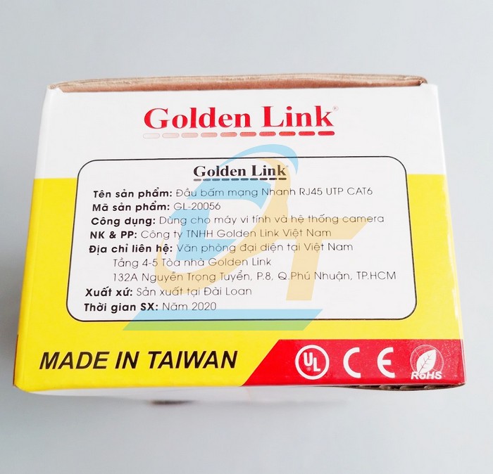 Đầu bấm mạng RJ45 Cat.6 UTP (Xuy&ecirc;n thấu) Golden Link GL-20056 GL-20056 GoldenLink | Gi&aacute; rẻ nhất - C&ocirc;ng Ty TNHH Thương Mại Dịch Vụ Đạt T&acirc;m