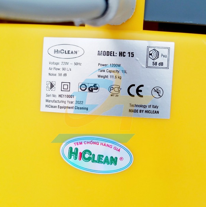 Máy hút bụi công nghiệp HiClean HC15 HC15 HiClean | Giá rẻ nhất - Công Ty TNHH Thương Mại Dịch Vụ Đạt Tâm