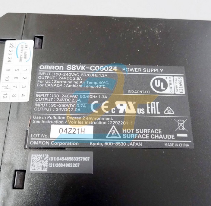 Bộ nguồn 2.5A 24VDC Omron S8VK-C06024 S8VK-C06024 Omron | Giá rẻ nhất - Công Ty TNHH Thương Mại Dịch Vụ Đạt Tâm