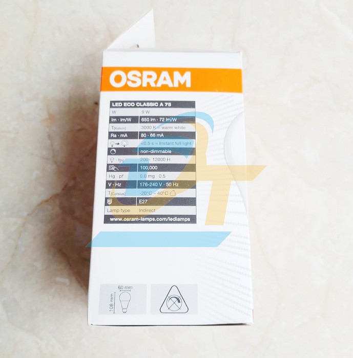 Bóng đèn Led bulb tròn 9W 3000K Osram LECLA9W-830-E27 LECLA9W-830-E27 OSRAM | Giá rẻ nhất - Công Ty TNHH Thương Mại Dịch Vụ Đạt Tâm