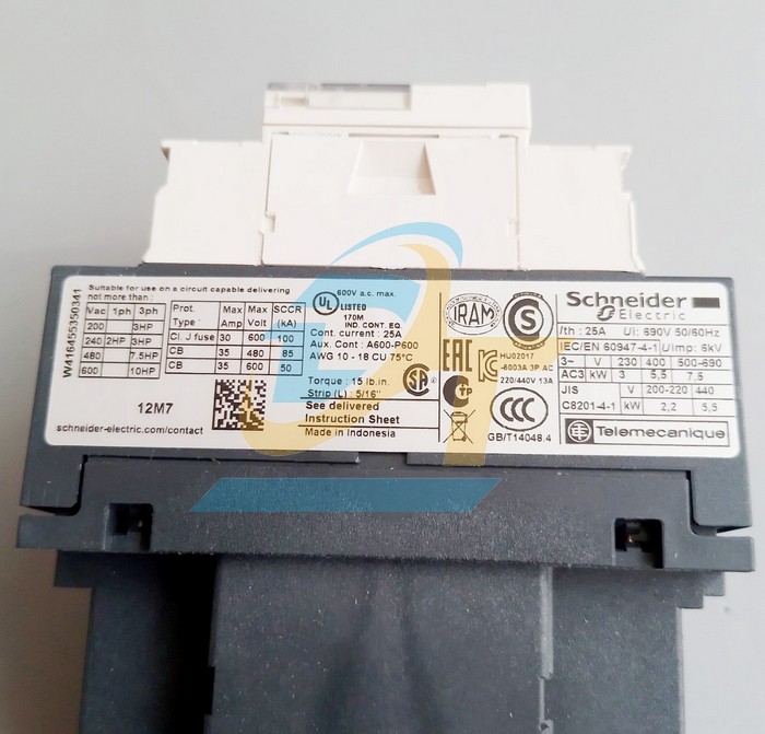 Khởi động từ 3P 12A 220V (1NO+1NC) Schneider LC1D12M7 LC1D12M7 SCHNEIDER | Gi&aacute; rẻ nhất - C&ocirc;ng Ty TNHH Thương Mại Dịch Vụ Đạt T&acirc;m