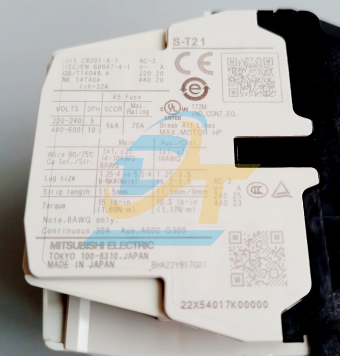 Khởi động từ 3P 23A 200V Mitsubishi S-T21 (2A2B) S-T21 MITSUBISHI | Giá rẻ nhất - Công Ty TNHH Thương Mại Dịch Vụ Đạt Tâm