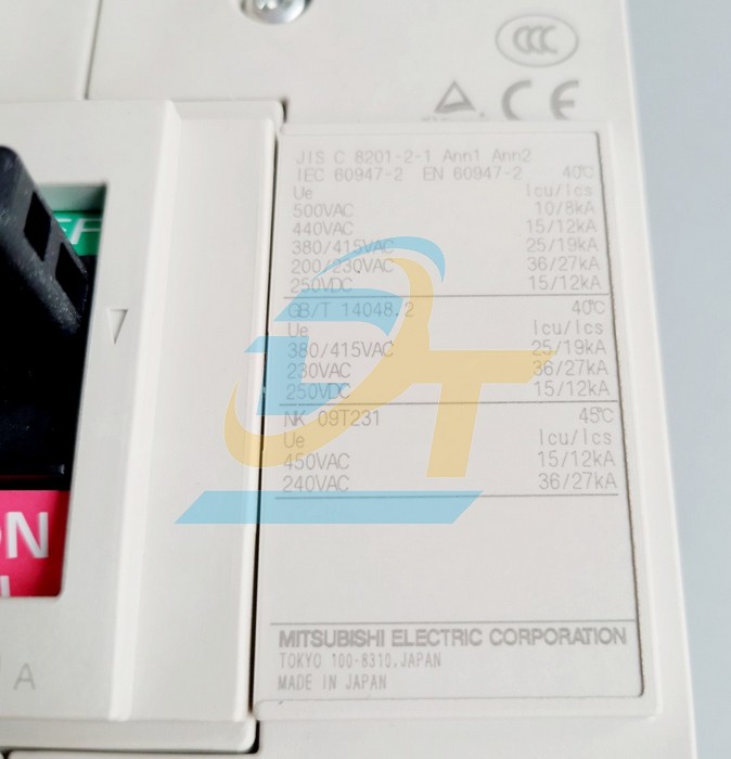 Cầu dao điện MCCB (khối) Mitsubishi NF250-CV 3P 250A 25kA  MITSUBISHI | Giá rẻ nhất - Công Ty TNHH Thương Mại Dịch Vụ Đạt Tâm