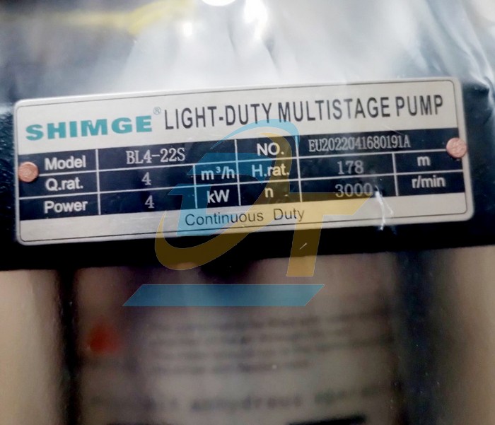 M&aacute;y bơm ly t&acirc;m trục đứng đa tầng Shimge BL4-22S BL4-22S SHIMGE | Gi&aacute; rẻ nhất - C&ocirc;ng Ty TNHH Thương Mại Dịch Vụ Đạt T&acirc;m