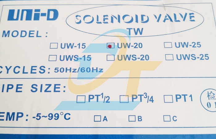 Van điện từ 220V phi 27 UNI-D UW-20  UNI-D | Gi&aacute; rẻ nhất - C&ocirc;ng Ty TNHH Thương Mại Dịch Vụ Đạt T&acirc;m