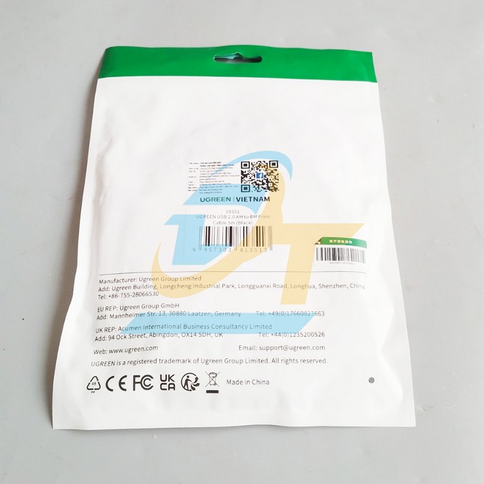 Cáp máy in USB 2.0 dài 3m Ugreen 10351  UGREEN | Giá rẻ nhất - Công Ty TNHH Thương Mại Dịch Vụ Đạt Tâm