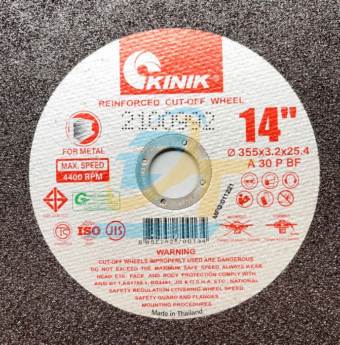 Đ&aacute; cắt Kinik 355x3.2x25.4  KINIK | Gi&aacute; rẻ nhất - C&ocirc;ng Ty TNHH Thương Mại Dịch Vụ Đạt T&acirc;m