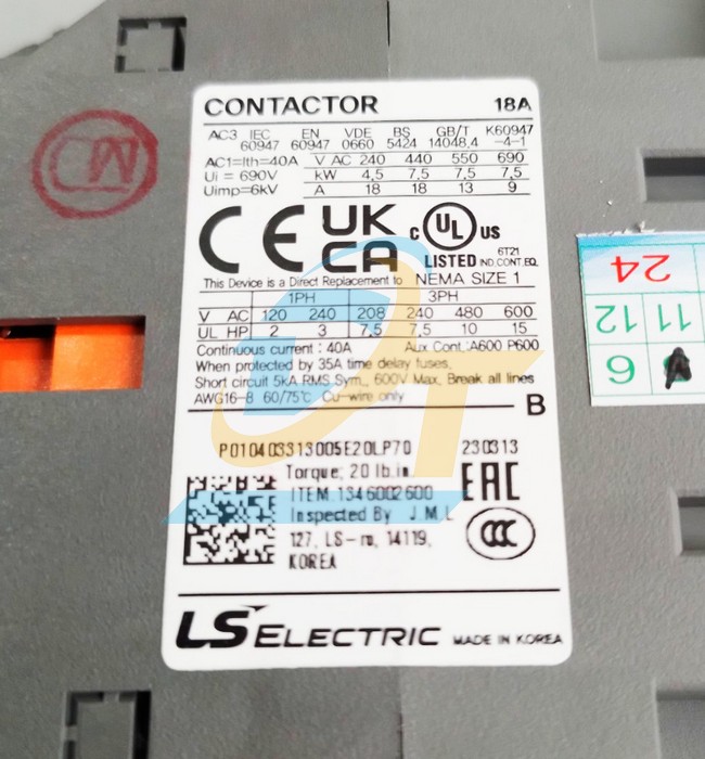 Khởi động từ 3P 18A 380V LS MC-18B (1a1b) MC-18B LS | Giá rẻ nhất - Công Ty TNHH Thương Mại Dịch Vụ Đạt Tâm