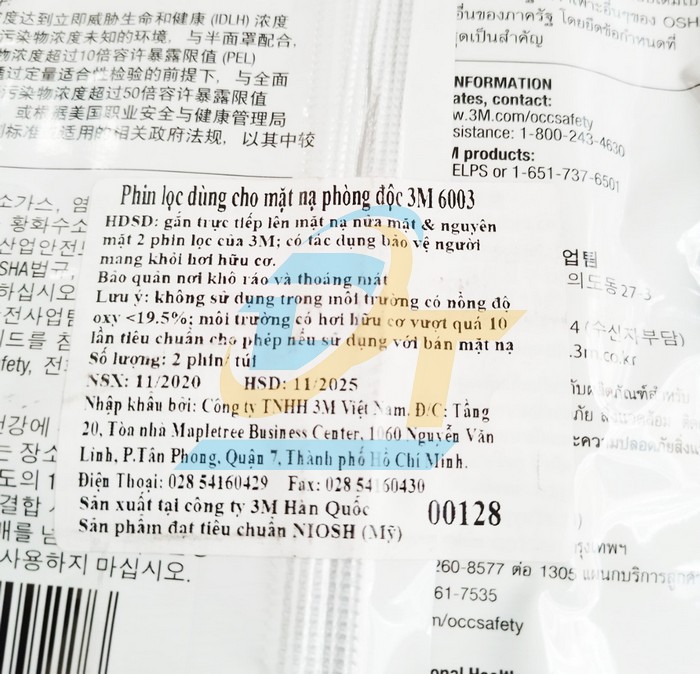 Phin lọc d&ugrave;ng cho mặt nạ ph&ograve;ng độc 3M 6003  3M | Gi&aacute; rẻ nhất - C&ocirc;ng Ty TNHH Thương Mại Dịch Vụ Đạt T&acirc;m