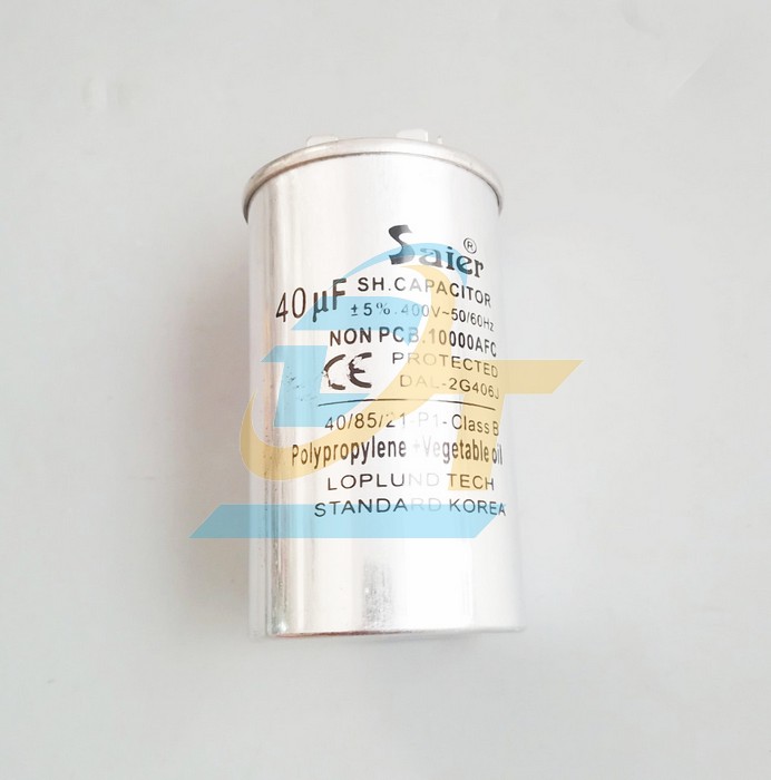 Tụ nhôm 400V Saier CBB65 40uF  Saier | Giá rẻ nhất - Công Ty TNHH Thương Mại Dịch Vụ Đạt Tâm