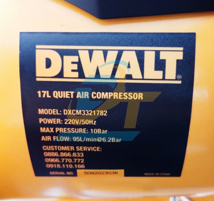M&aacute;y n&eacute;n kh&iacute; kh&ocirc;ng dầu 17L Dewalt DXCM3321782  DEWALT | Gi&aacute; rẻ nhất - C&ocirc;ng Ty TNHH Thương Mại Dịch Vụ Đạt T&acirc;m
