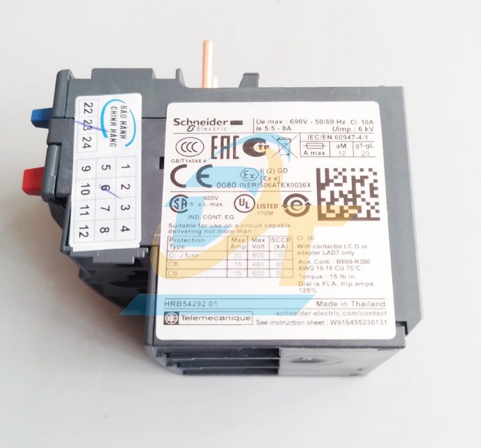 Relay nhiệt 5.5-8.0A Schneider LRD12  SCHNEIDER | Gi&aacute; rẻ nhất - C&ocirc;ng Ty TNHH Thương Mại Dịch Vụ Đạt T&acirc;m