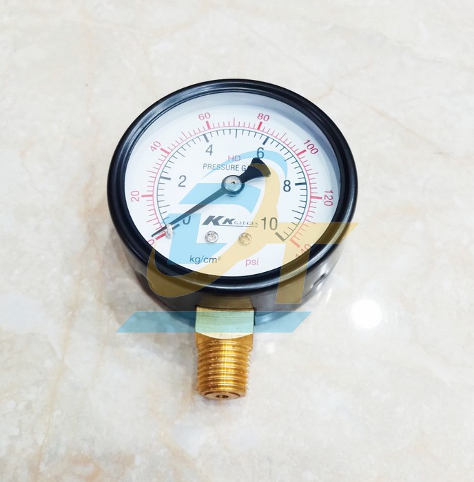 Đồng hồ đo áp suất 63mm 0-10kgf/cm2 (Chân đứng ren 13mm)  KK-GAUGES | Giá rẻ nhất - Công Ty TNHH Thương Mại Dịch Vụ Đạt Tâm