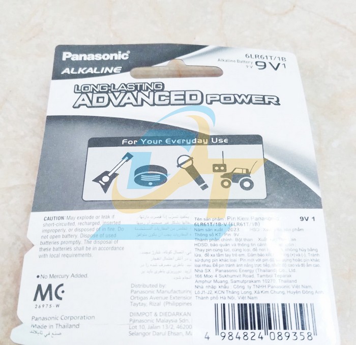 Pin vu&ocirc;ng 9V Alkaline Panasonic 6LR61T/1B  Panasonic | Gi&aacute; rẻ nhất - C&ocirc;ng Ty TNHH Thương Mại Dịch Vụ Đạt T&acirc;m