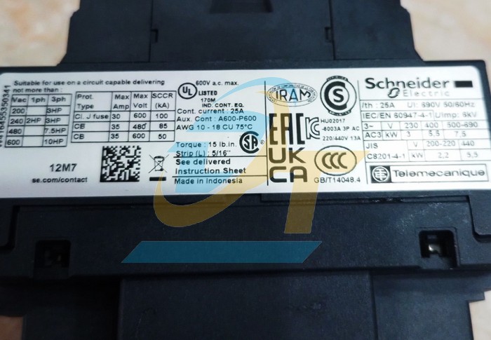 Khởi động từ 3P 12A 220V (1NO+1NC) Schneider LC1D12M7 LC1D12M7 SCHNEIDER | Gi&aacute; rẻ nhất - C&ocirc;ng Ty TNHH Thương Mại Dịch Vụ Đạt T&acirc;m