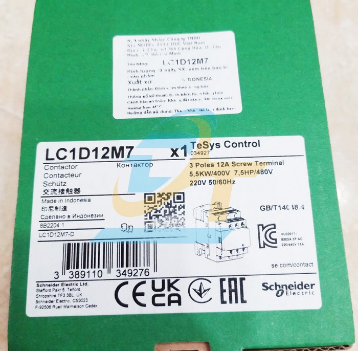 Khởi động từ 3P 12A 220V (1NO+1NC) Schneider LC1D12M7 LC1D12M7 SCHNEIDER | Gi&aacute; rẻ nhất - C&ocirc;ng Ty TNHH Thương Mại Dịch Vụ Đạt T&acirc;m