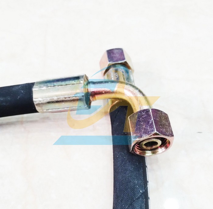 Ống tuy &ocirc; thủy lực 3/8"x1200mm bấm 2 đầu ren Đức 18 (1 đầu cốt cong)  VietNam | Gi&aacute; rẻ nhất - C&ocirc;ng Ty TNHH Thương Mại Dịch Vụ Đạt T&acirc;m