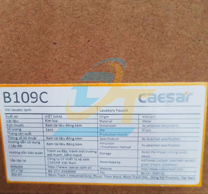 V&ograve;i chậu lavabo lạnh Caesar B109C  Caesar | Gi&aacute; rẻ nhất - C&ocirc;ng Ty TNHH Thương Mại Dịch Vụ Đạt T&acirc;m
