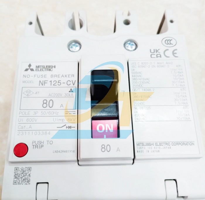 Cầu dao điện MCCB (khối) Mitsubushi NF125-CV 3P 80A 10kA  MITSUBISHI | Giá rẻ nhất - Công Ty TNHH Thương Mại Dịch Vụ Đạt Tâm