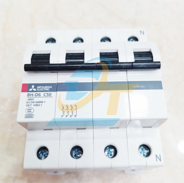 Cầu dao tự động MCB Mitsubishi BH-D6 (Type C N) 4P 50A 6kA  MITSUBISHI | Giá rẻ nhất - Công Ty TNHH Thương Mại Dịch Vụ Đạt Tâm