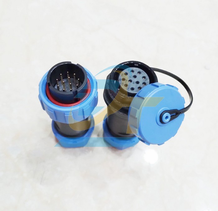 Đầu nối dây chống nước 12 chân thẳng (Đực + Cái) SP21-12P  China | Giá rẻ nhất - Công Ty TNHH Thương Mại Dịch Vụ Đạt Tâm