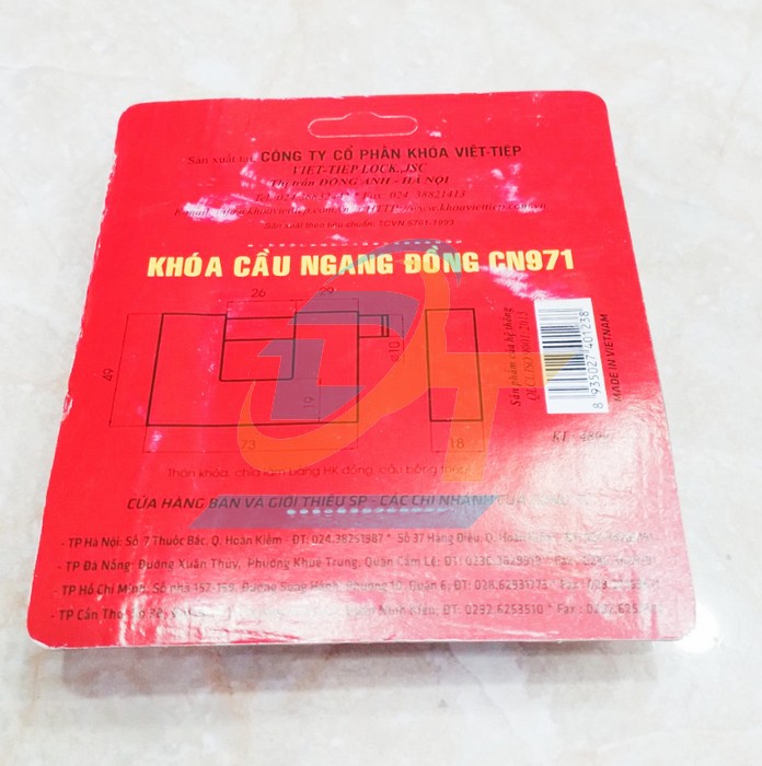 Khóa cầu ngang đồng Việt Tiệp CN971  VietTiep | Giá rẻ nhất - Công Ty TNHH Thương Mại Dịch Vụ Đạt Tâm