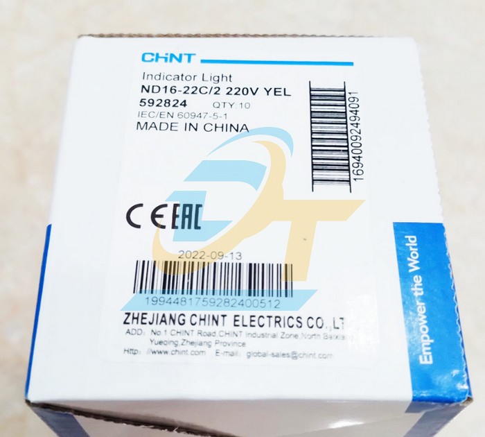 Đèn báo phi 22 màu vàng Chint ND16-22C/2 220V YEL ND16-22C/2 220V YEL CHINT | Giá rẻ nhất - Công Ty TNHH Thương Mại Dịch Vụ Đạt Tâm
