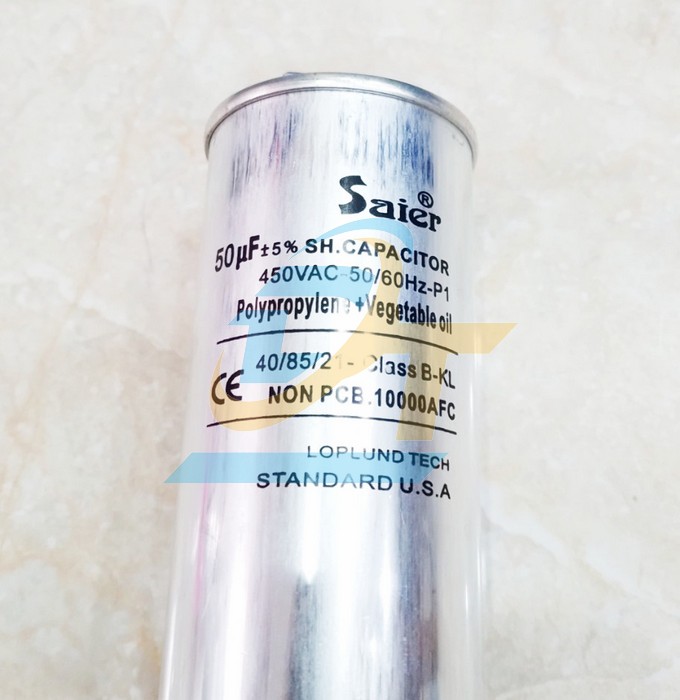 Tụ nhôm 400V Saier CBB65 50uF  Saier | Giá rẻ nhất - Công Ty TNHH Thương Mại Dịch Vụ Đạt Tâm
