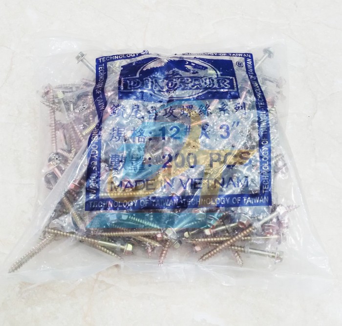 Vít bắn tôn gỗ ron trắng xi 7 màu Dinosaur M12x75mm  DINOSAUR | Giá rẻ nhất - Công Ty TNHH Thương Mại Dịch Vụ Đạt Tâm